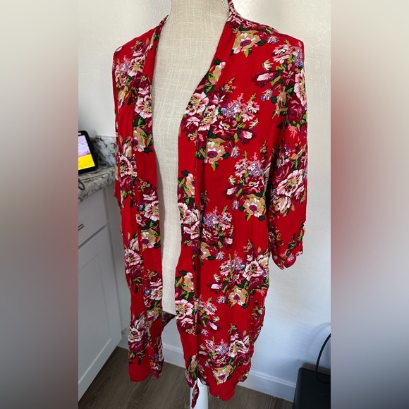 Floral Red Kimono Robe - Picture 10 of 10